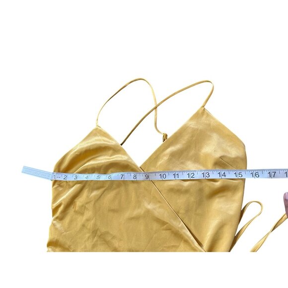 Revolve NBD Esperanza Wrap Dress Spaghetti Straps Side Slit Open Back Prom Glam - Picture 9 of 16